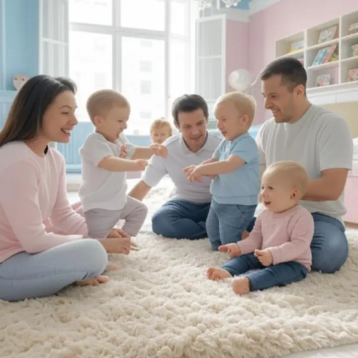 Przytulnie urządzony pokój dziecka z pastelowymi meblami i dekoracjami